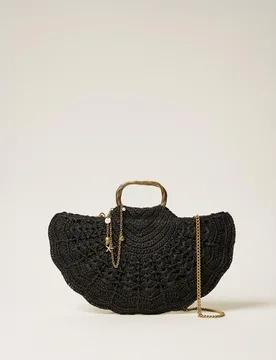 Sac à bandoulière en raphia au crochet - TWINSET - FashionsVida