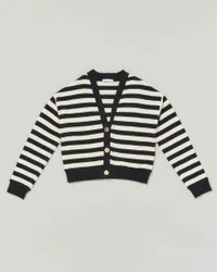 Cardigan in misto cotone a righe bianche e nere 36-38