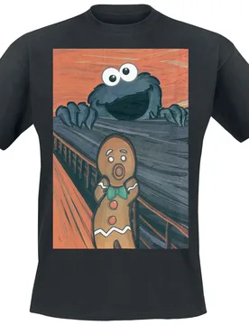 T-Shirt - The Cookie Monster - Scream - XS - für Männer - Größe XS - schwarz - EMP exklusives Merchandise! - Männer - male - Sesamstraße - FashionsVida