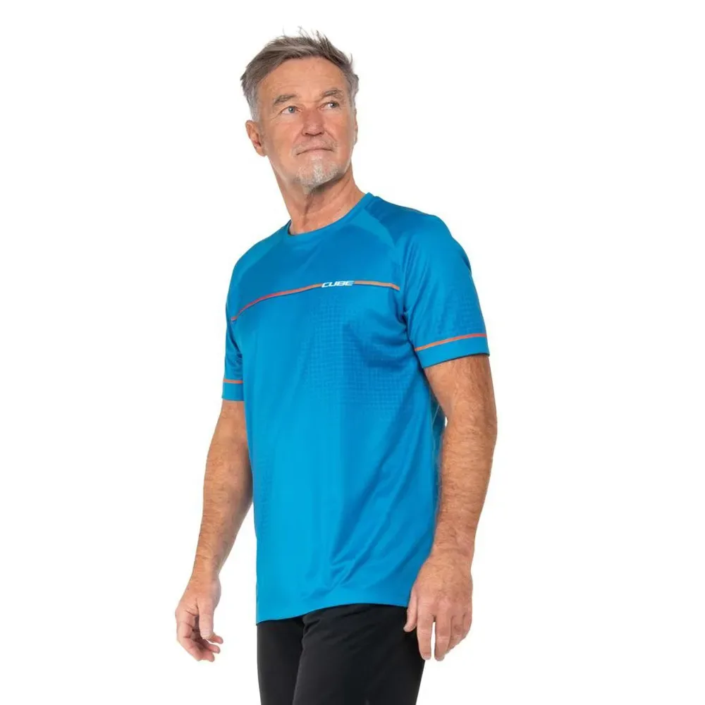 Maglia Da Enduro A Maniche Corte Tech Teamline Topas Blue - CUBE - FashionsVida