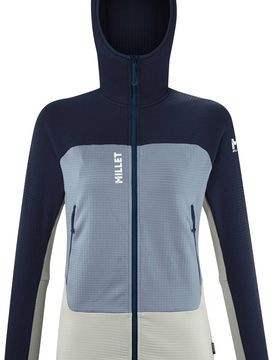 Technisches Fleece aus Polartec® Fusion Grid Hoodie W Foggy Dew Saphir für Damen Größe L Weiß