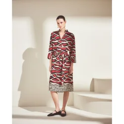 Vestido de mujer safari estampado hojas