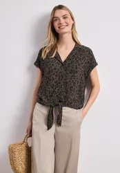 Dropped Shoulder Bluse mit Bowling-Kragen female Braun