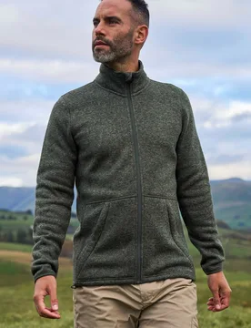 Idris Ii' Mens Fleece Jacket With Side Pockets Full Zip Breathable Coat Green - Size 2xs - Mountain Warehouse - FashionsVida
