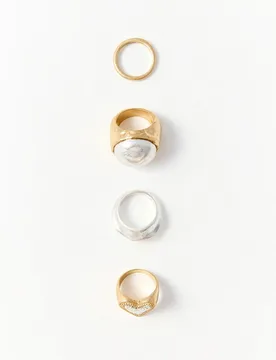 Sfera - Set 4 anillos corazón - Sfera - FashionsVida