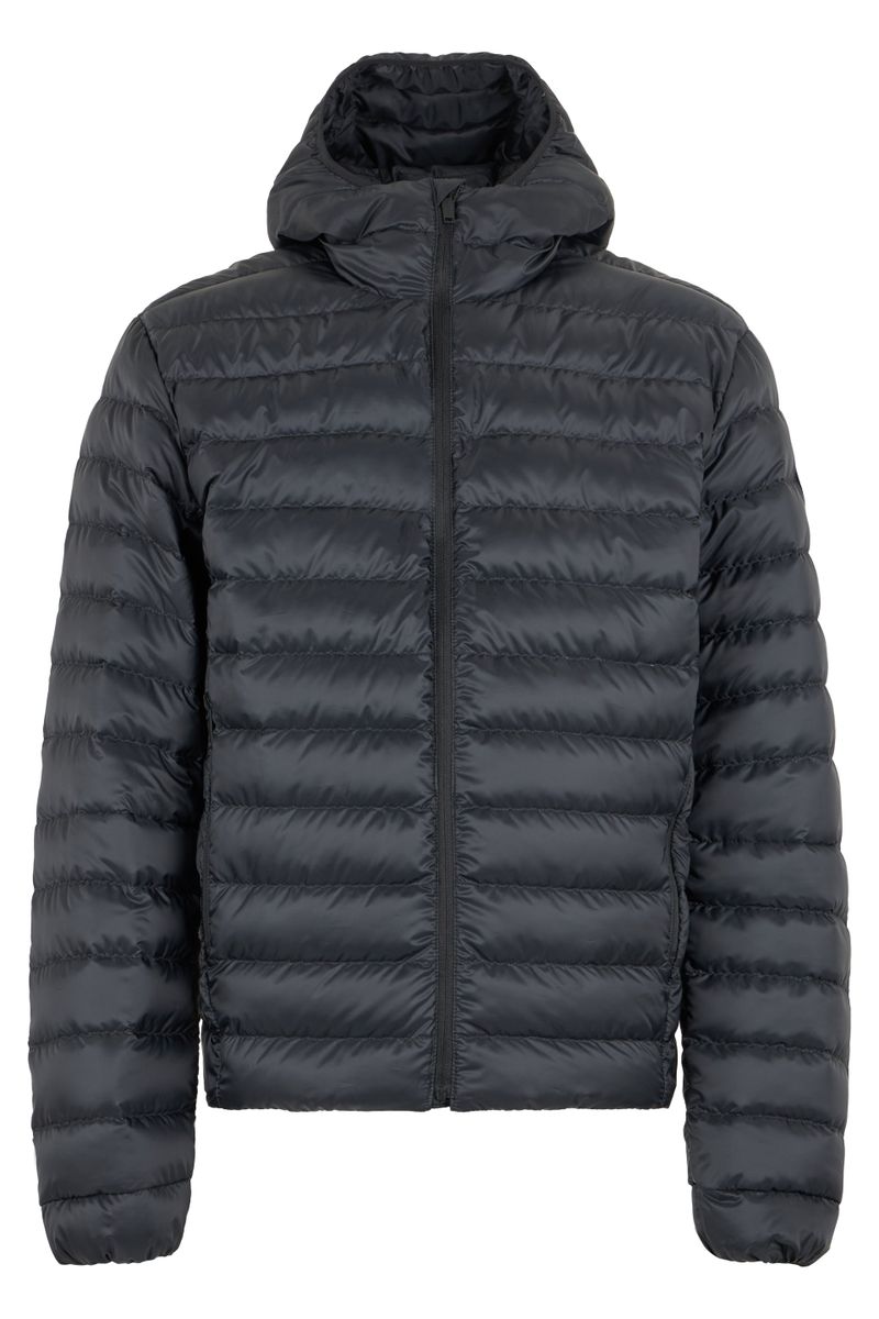 Quilted Padded Nylon Jacket with Hood