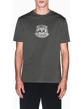Camiseta de hombre manga corta con logo efecto desgaste - Armani Exchange - FashionsVida