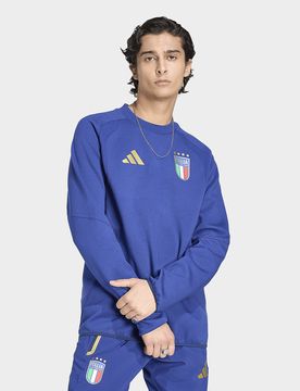 Mens Felpa Tiro Travel Crew Italia - Blu, blu blu Uomo taglia XS