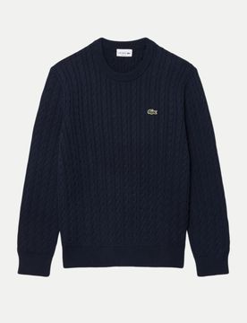 Pullover mit Zopfmuster Blau S