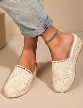 Zapatos de mujer con cuña de cuerda, transpirables, ligeros y de moda - Shein - FashionsVida