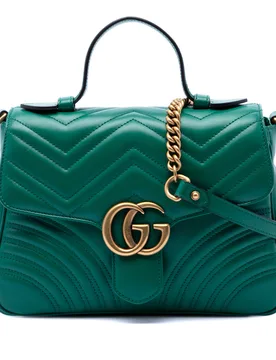 Small GG Marmont Matelasse Calfskin Top Handle Bag - Gucci - FashionsVida