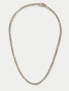 Pack Chain Necklace Metallic male - M&S - FashionsVida