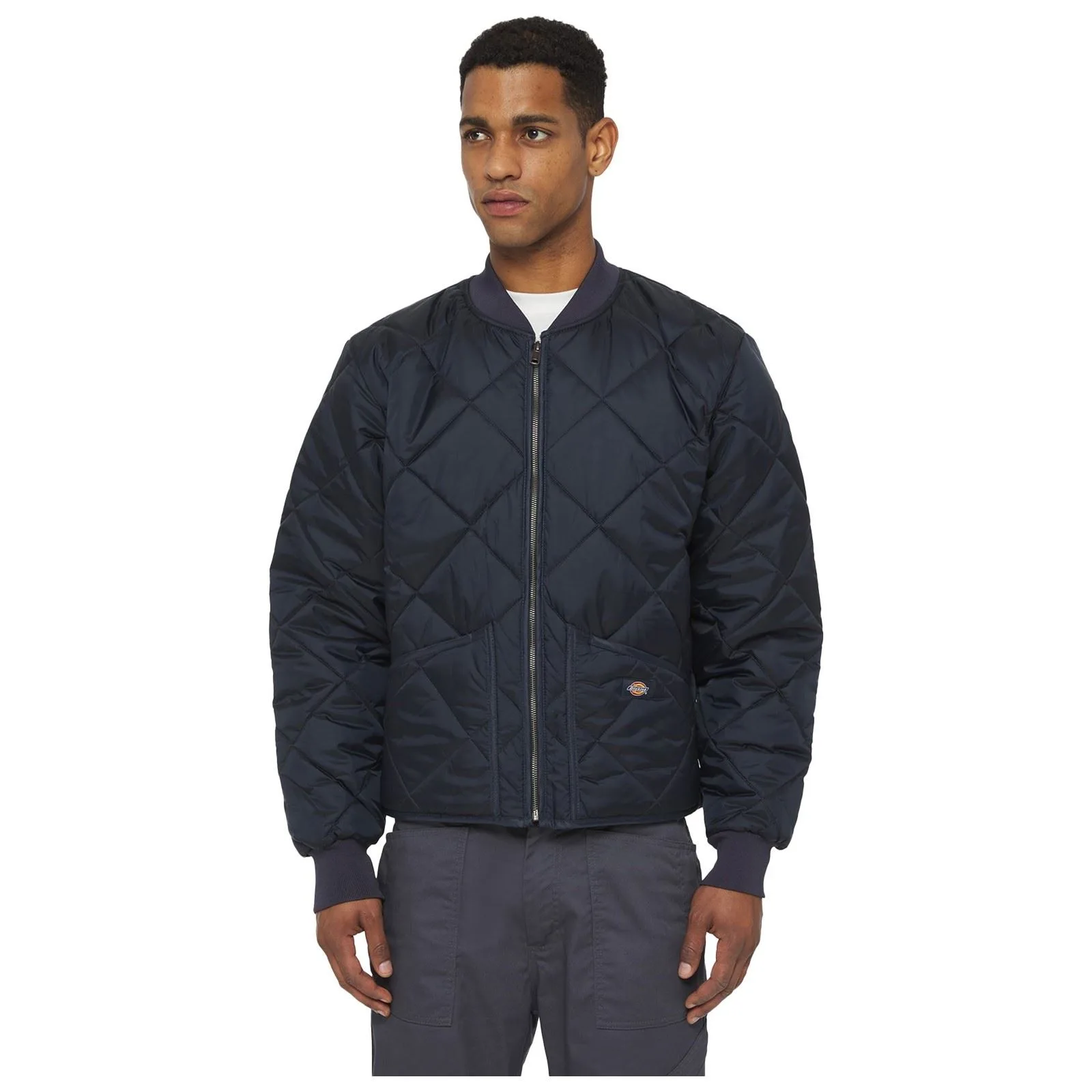 Diamond Mens Blue Quilted Jacket - Navy Nylon - Size 2xl - Dickies - FashionsVida