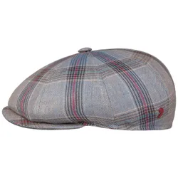 Lorente Check Flat Cap by Alfonso DEste - pigeon blue - Size: S (54-55 cm)