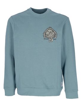 Felpa Leggera Girocollo Uomo the Eye Crewneck X Timber North Atlantic Blue