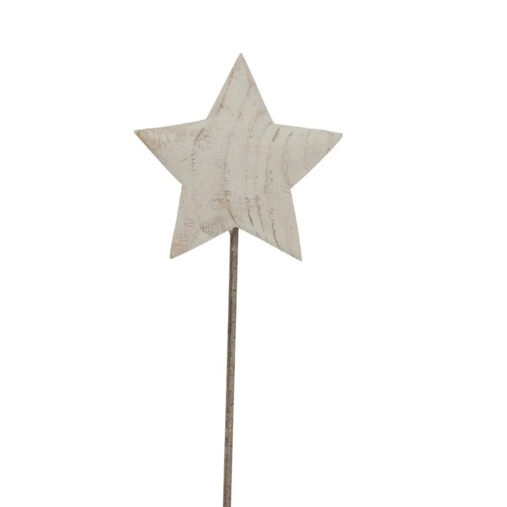 White Washed Star Christmas Dration Size: Large - White - Size: L - Hill Interiors - FashionsVida