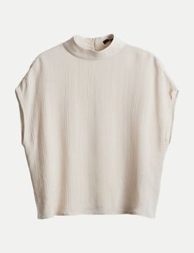 Blusentop mit Crinkle Effekt Zlisea Beige 36