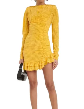 Polka-dot Ruffled Minidress - Alessandra Rich - FashionsVida