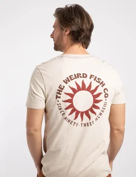 Sun Beam Mens Back Print Graphic T-Shirt - Weird Fish - FashionsVida