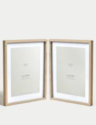 Set of 2 Photo Frames A4 Natural Mix