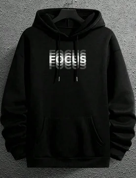 Sudadera con capucha de felpa con estampado de letras para hombre talla grande, de manga larga - Shein - FashionsVida