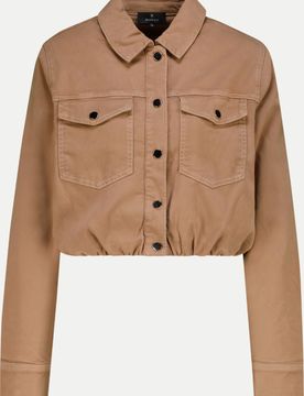 Jacke mit Elastischem Saum Braun 38