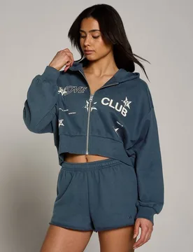 Sudadera con capucha y cremallera Move Club Graphic ligera de felpa francesa para mujer de MP - deslavado - XS - MyProtein - FashionsVida