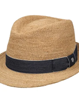 New Crochet Trilby Raffia Hat by - nature - Size: XL (60-61 cm) - Lierys - FashionsVida