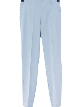 Womens Fine Stripe Stretch Trousers - Pale Blue - Size 10 Uk - Dunnes - FashionsVida