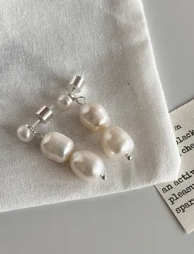 Vintage Elegant Natural Freshwater Three-Pearl Earrings Minimalist Chic Jewelry - Aliexpress - FashionsVida