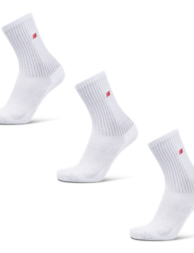 Crew 3 Pack Unisex Socken - Weiß - Größe 39-42 - Baumwolle White 39-42