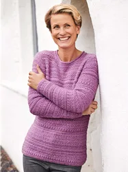 Alpaka-Pullover-Strukturstrick Lima - Flieder - female - Size: 48
