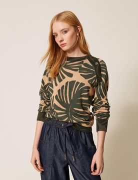 Twinset Pull avec imprimé jungle