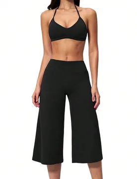 Conjunto de sujetador deportivo premium y shorts de yoga de cintura alta ajustados para mujer MFVIM, versátil, suave, ligero y amigable con la piel - Shein - FashionsVida