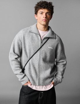 Gilet Zippé En Maille Boxy Fit M Gris
