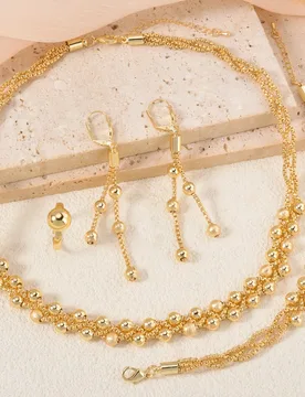 Women's Jewelry Set Pearl Necklace Bracelet Earrings Ring Bride Wedding Set 4pcs - Aliexpress - FashionsVida