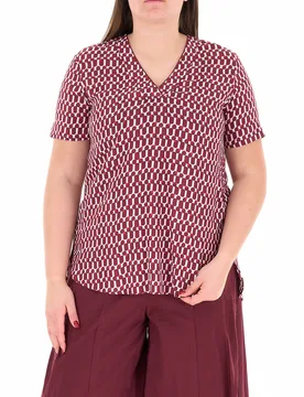 Blusa scollo a V BORDEAUX 21 - Marina Rinaldi - FashionsVida