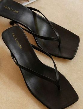 Sandalias de tacón alto con tiras y punta cuadrada estilo francés, chanclas de tacón de gatito, nuevos lanzamientos de verano