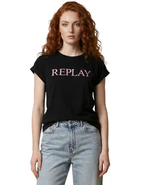 Replay Damen T-Shirt Schwarz 512785