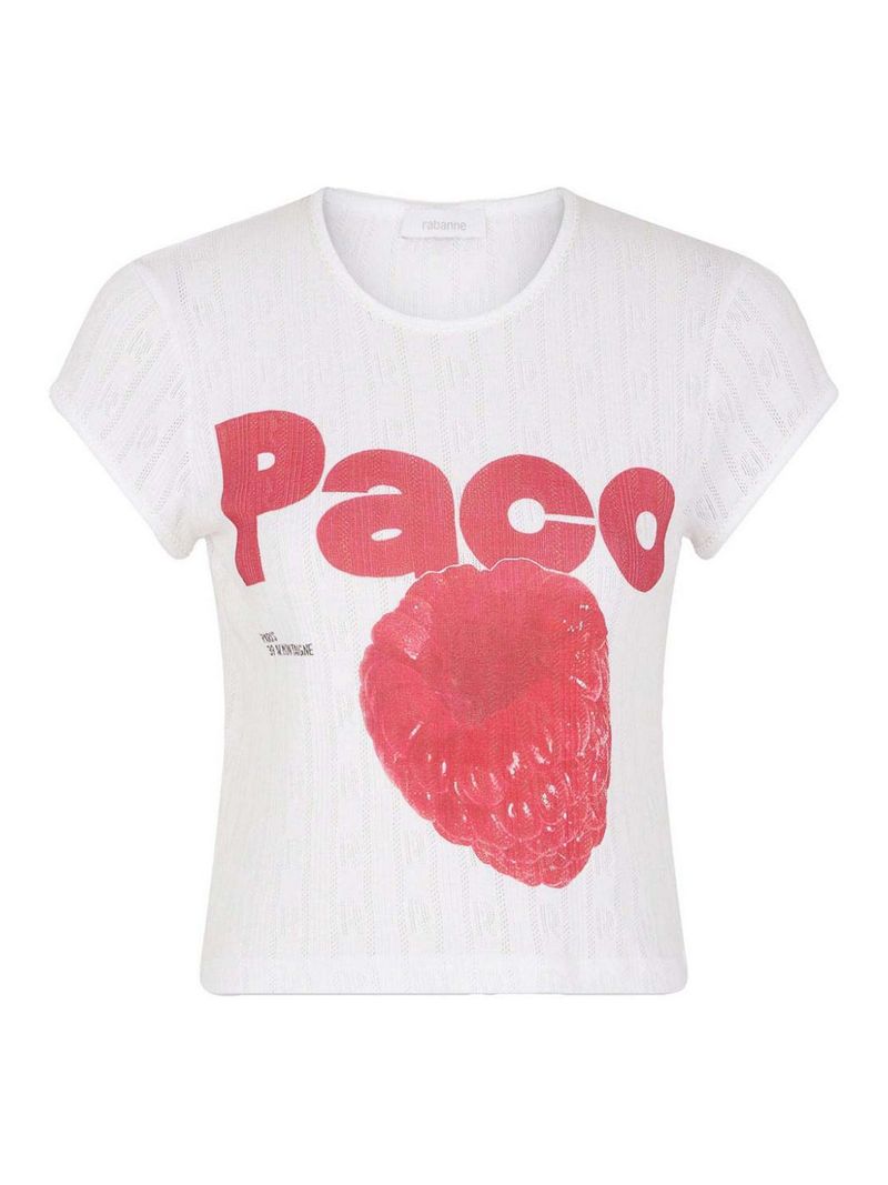 Rabanne T-shirt corta bianca