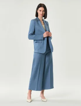 Pantaloni a palazzo avio in lino e viscosa - Emme Marella - FashionsVida
