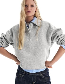 Polo Manches Longues Avec Ceinture Xs Gris