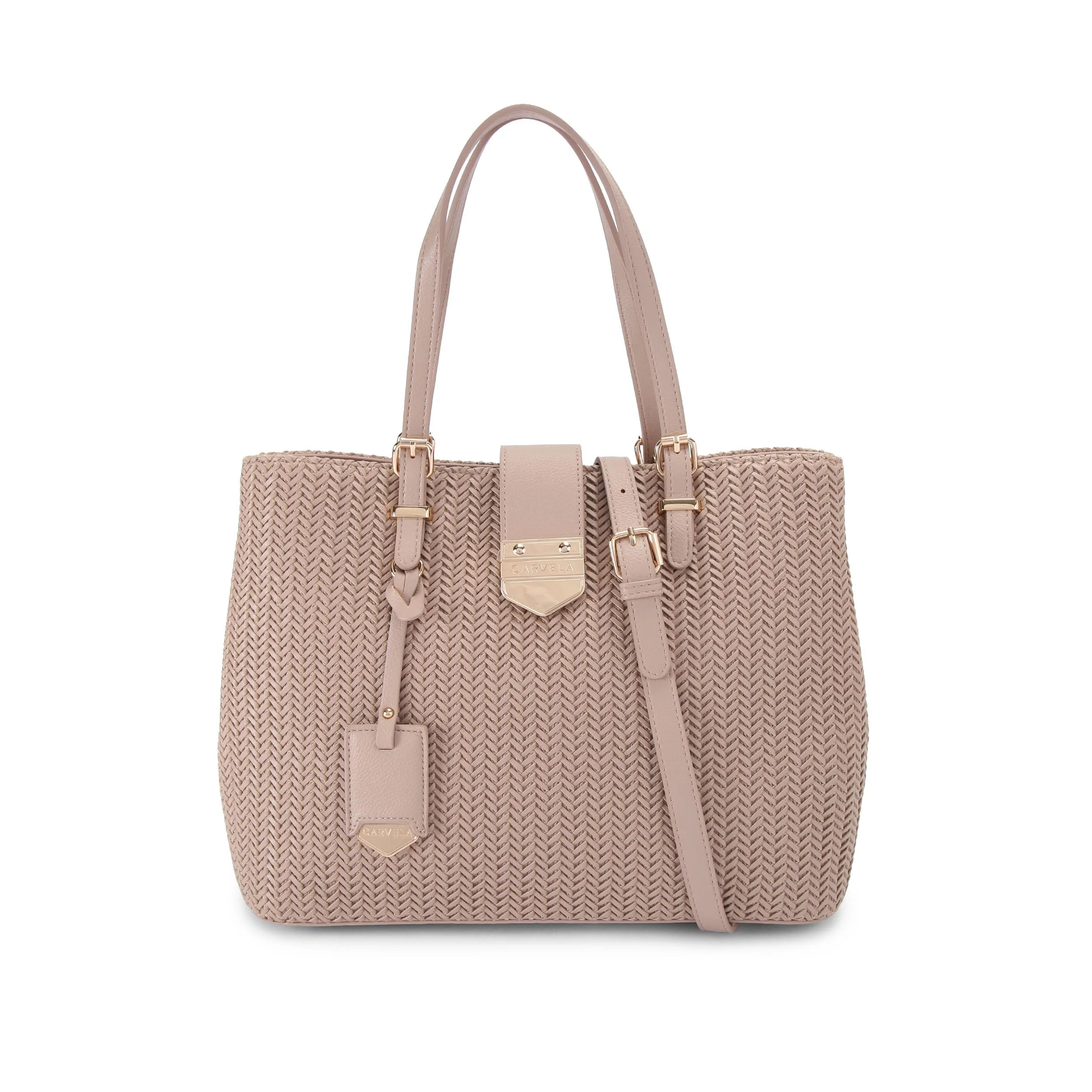 Womens Maria Midi Weave Bag - Taupe - One Size - Carvela - FashionsVida