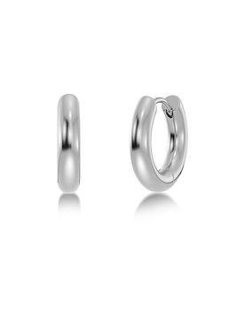 Ohrringe CHUNCKY HOOPS Small Steel silber damen