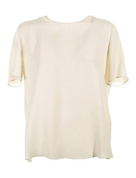 Blusa A Maniche Corte In Misto Seta