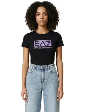 Ea7 Damen T-Shirt Schwarz 512810