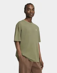 Mens T-shirt Trefoil Essentials Effetto Slavato A Vestibilità Ampia Con Spalle Basse - Verde, verde verde Uomo taglia 2XL