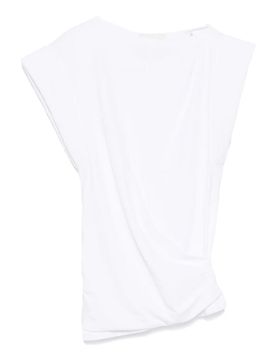 Maglietta in cotone drappeggiato maisan
