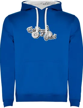 Felpa Con Cappuccio Eat My Dust Two-colour Royal Blue / White