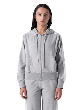 Sweat-shirt à Zip Felpa Strechech Inserts Grey Melange-Off White XS - Everlast - FashionsVida